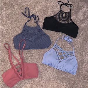 Set of 4 halter bikini tops